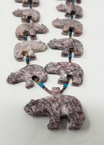 Bear Necklace Jasper Heshi Handmade Southwest Animal Fetish