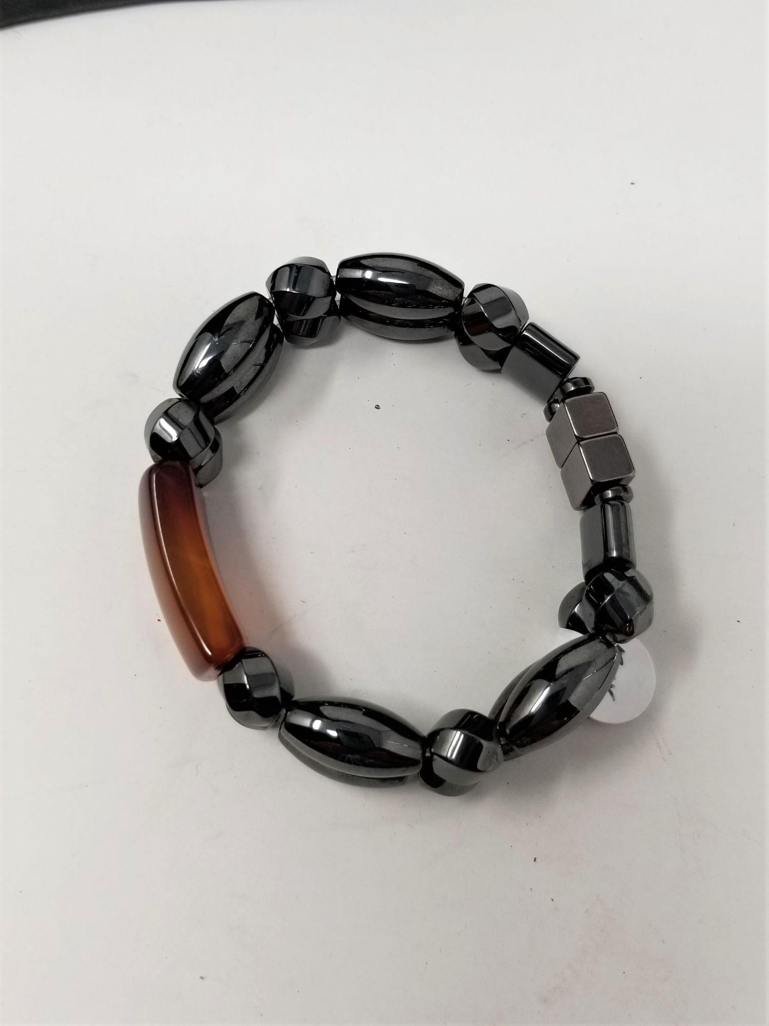 Hematite & Carnelian Bracelet Magnetic Clasp