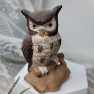 Sweet Vintage Owl Figurine Taiwan Original Sticker