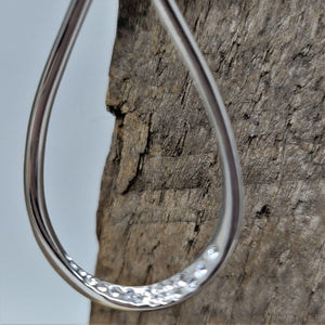 Stunning Rhinestone Dusted Hoop Earrings Silver Ovals