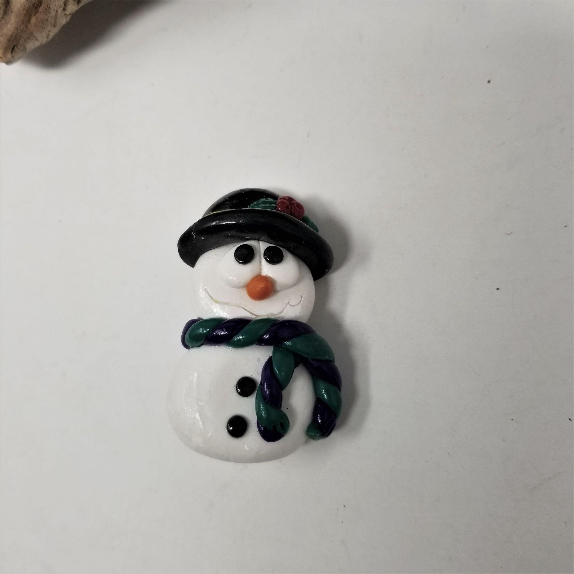Vintage Snowman & Candy Cane Pins Brooch Holiday Pins