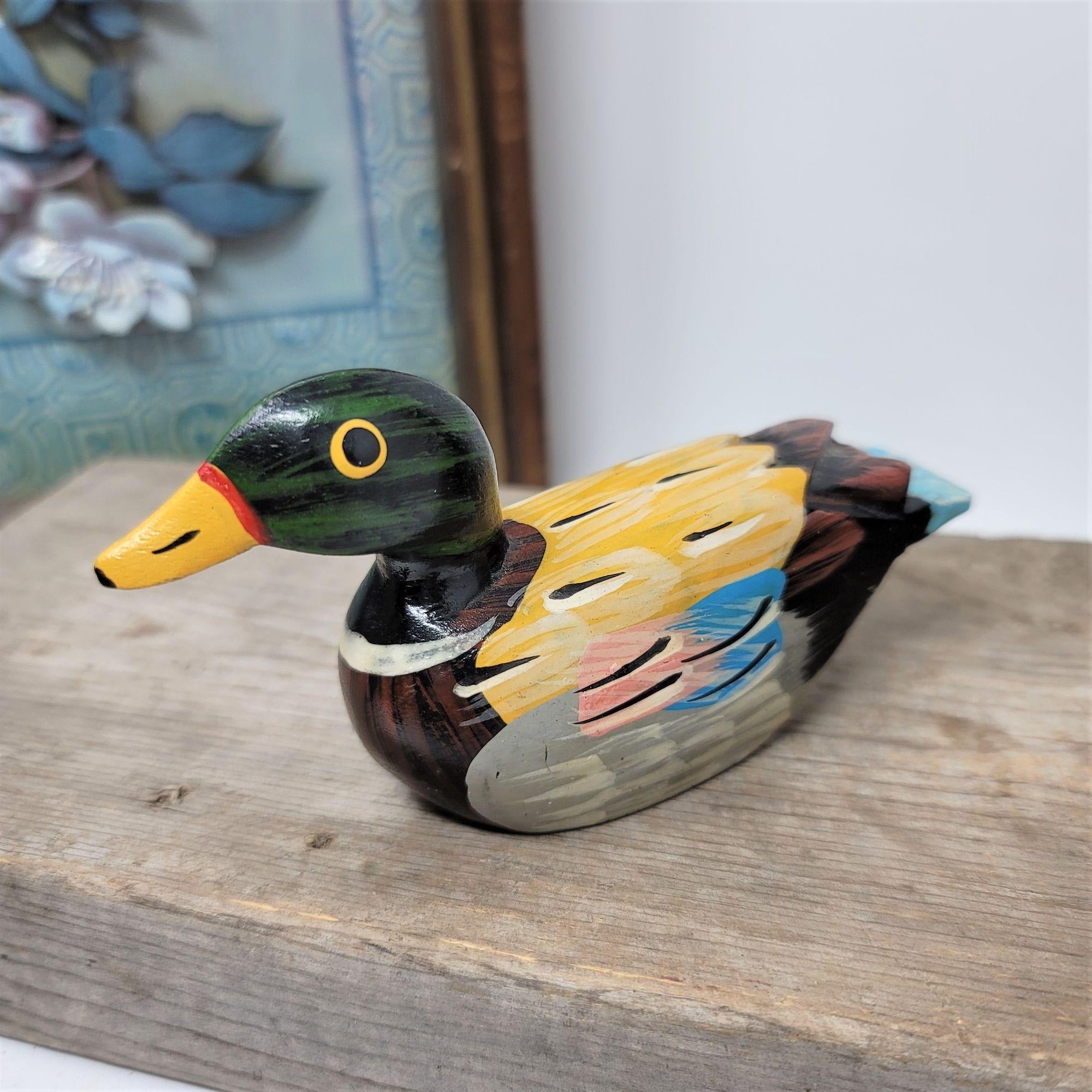 Small Hand Painted Vintage Duck Figurine
