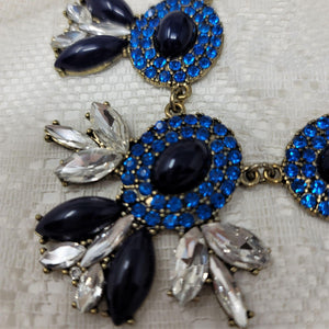 J Crew Necklace Marquise Shape Blue Black Necklace
