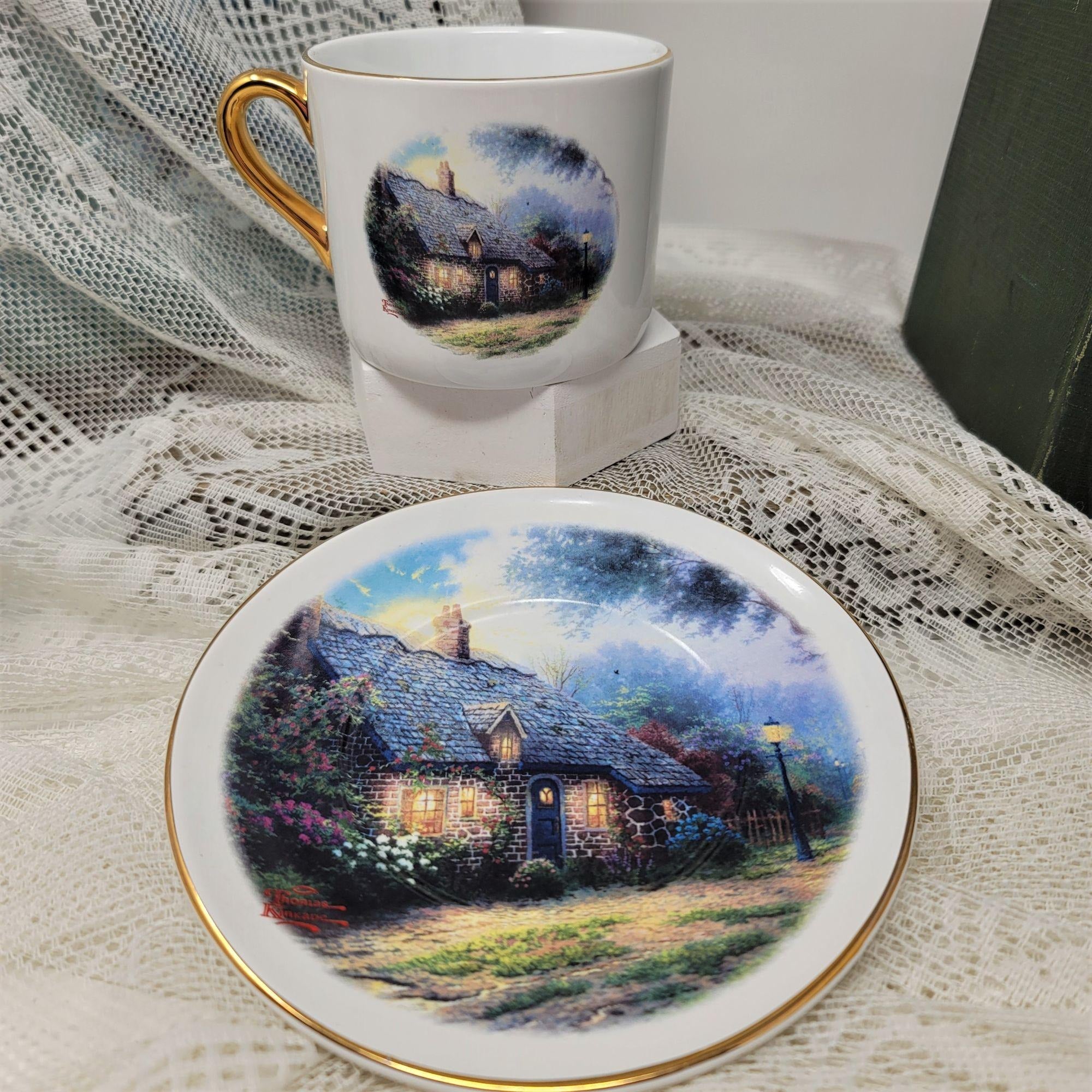 Thomas Kinkade Moonlight Cottage Tea Cup and Saucer