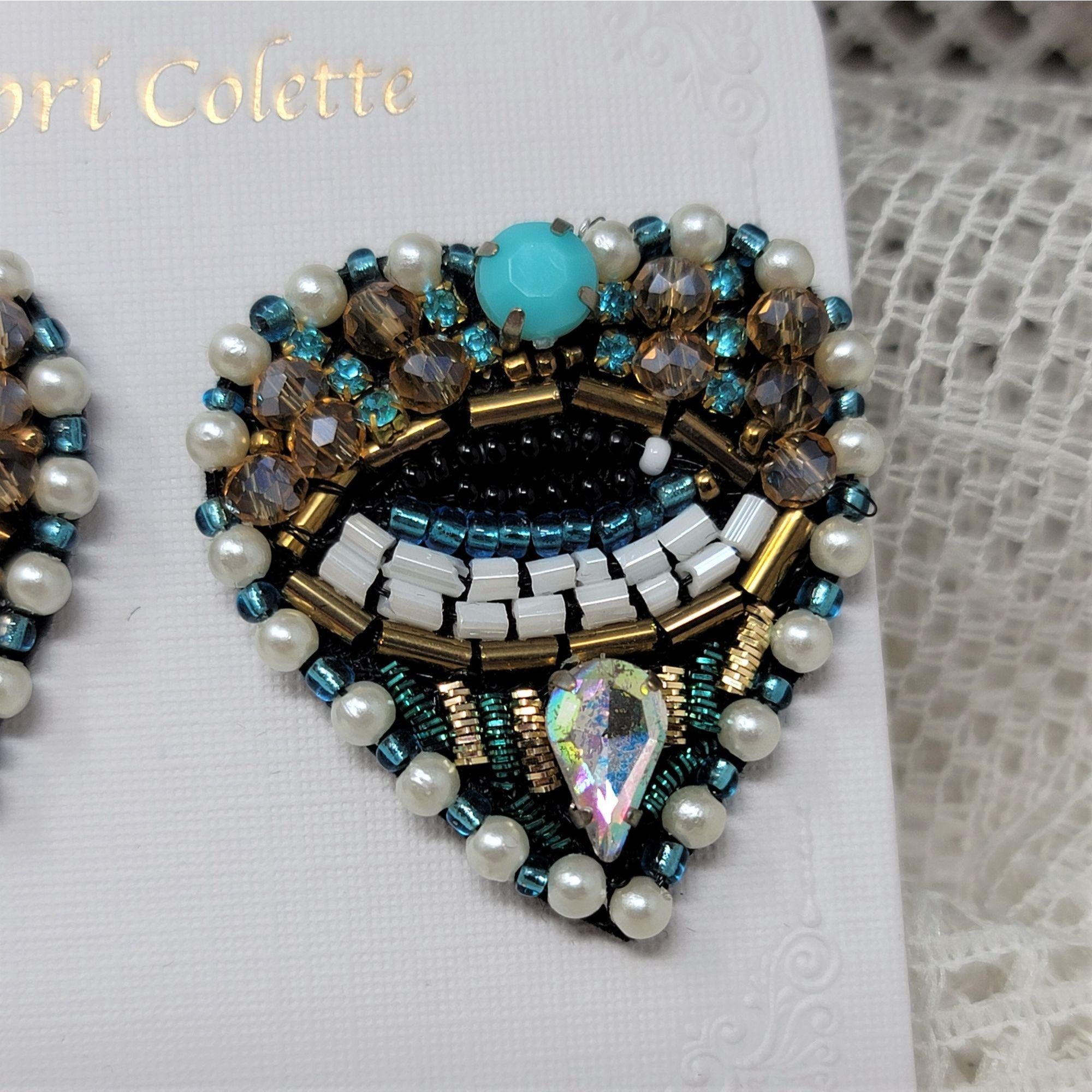 Capri Colette Rhinestone & Seed Eye Earrings Pierced NWOT