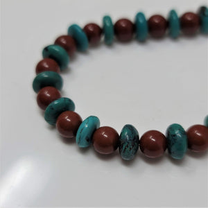 Awesome Turquoise & Jasper beaded Necklace Classic