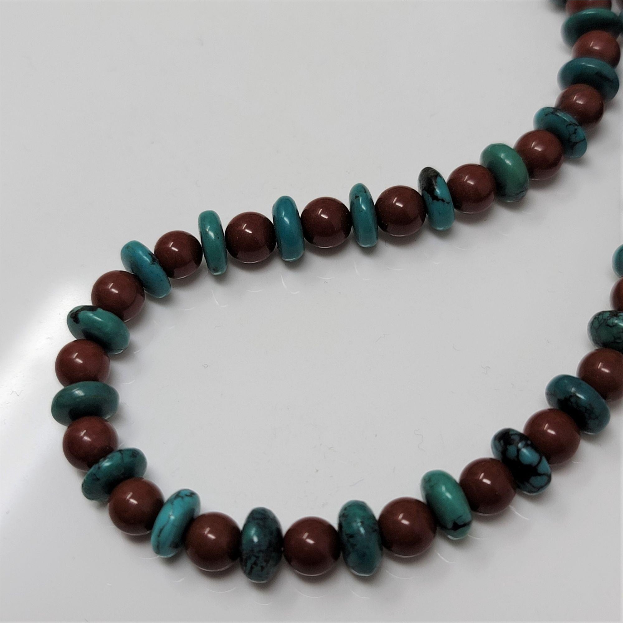 Awesome Turquoise & Jasper beaded Necklace Classic