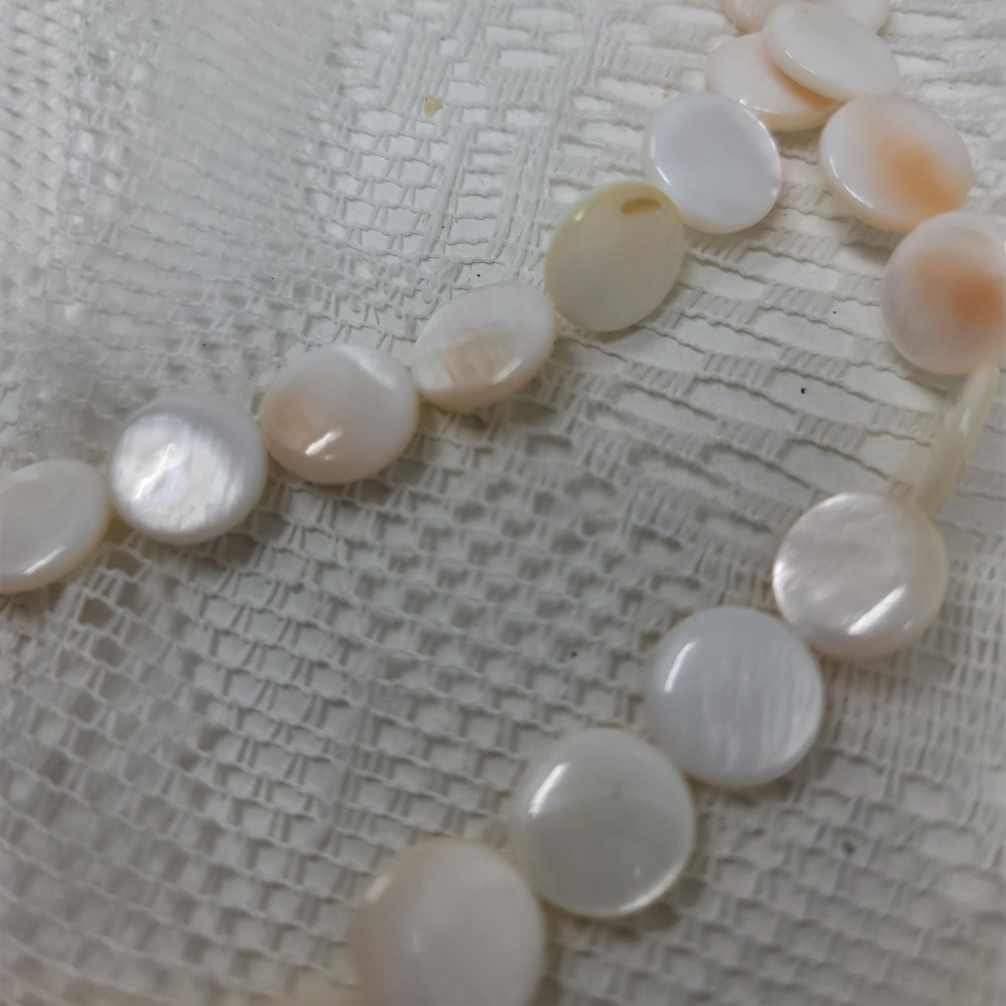 Genuine Mother of Pearl Coin Beads 16" MOP Beads