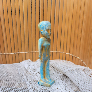 Egyptian God Figurine Vintage Blue 4" Tall