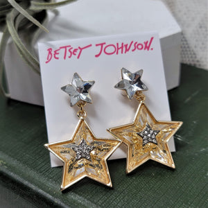 Betsey Johnson Celestial Star Drop Earrings