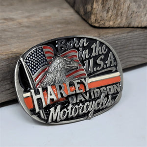 Harley Davidson Belt Buckle Born In USA 1991 Baron