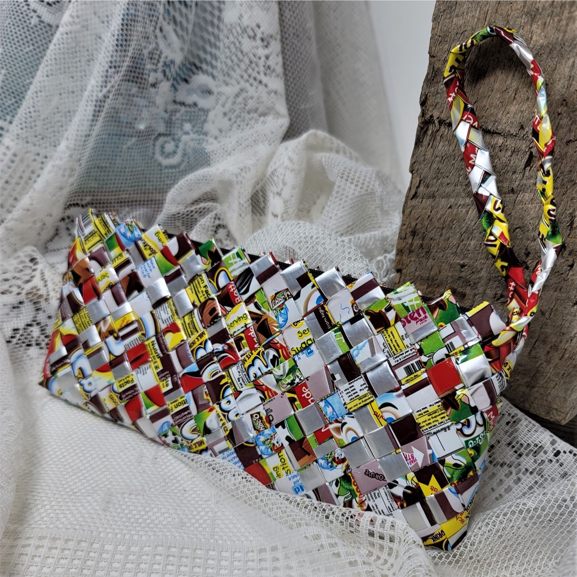 Candy Wrapper Purse Handbag Pop Culture Recycled Woven Foil Colorful Unique  | eBay