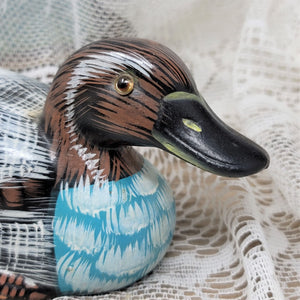 Vintage Ceramic Duck Figurine Hand Painted Wild Bird