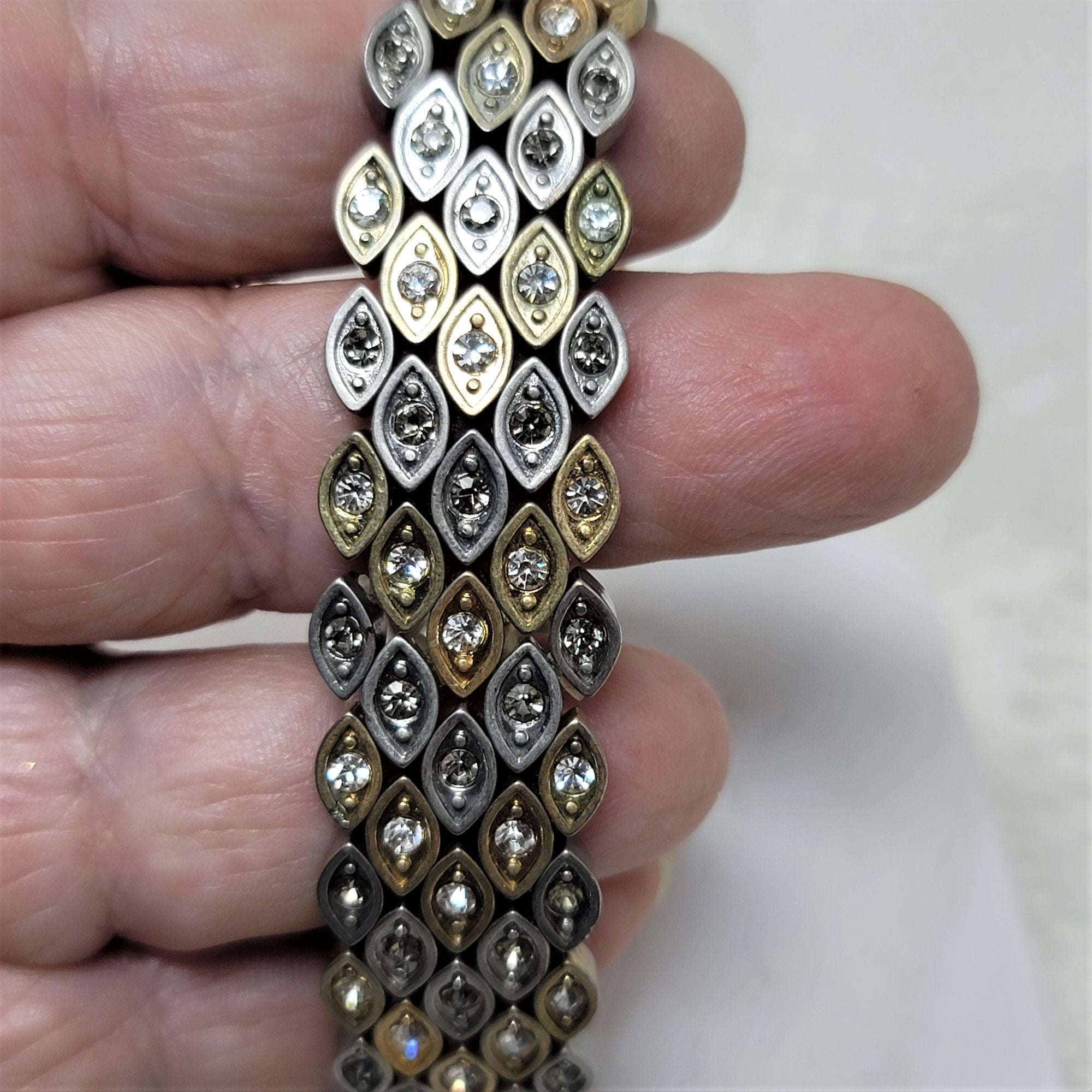 Gold & Silver Rhinestone Stretch Bracelet