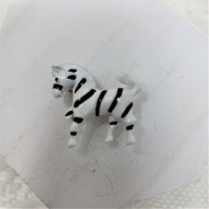 Zebra Metal Pin Brooch Small Black & White Fun