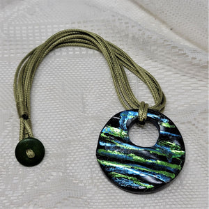 Yummy Lime & Blue Pendant Four Strand Cord