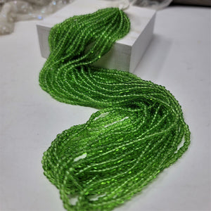Czech Glass Seed Beads Transparent Green One Hank 12 strands