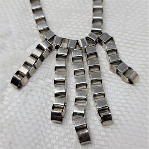 Bike Chain Necklace & Bracelet Set Silver Tone