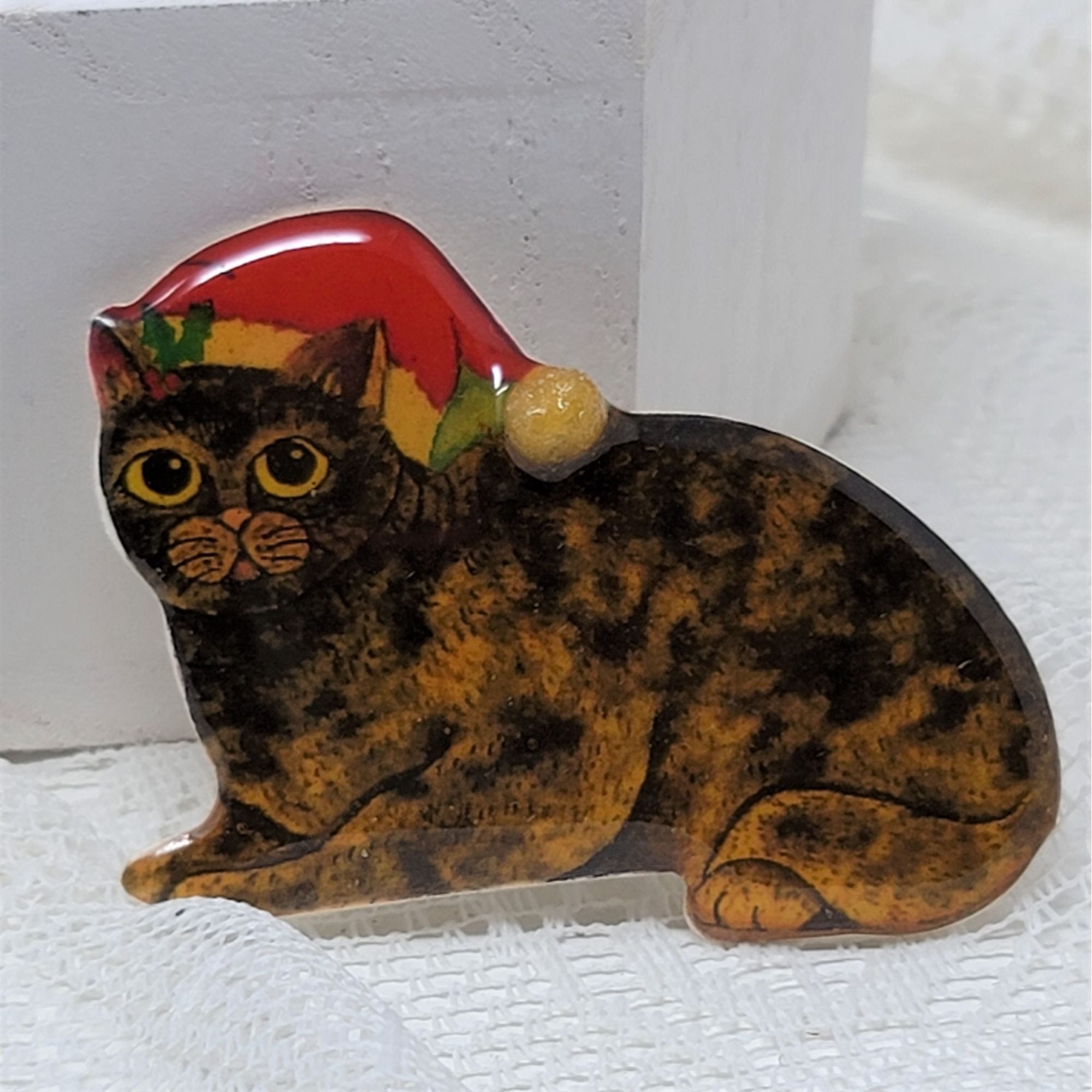 Sweet Little Santa Kitten Cat Kitty Pin Brooch