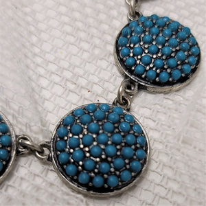 Fun Silver Tone Turquoise Choker Necklace