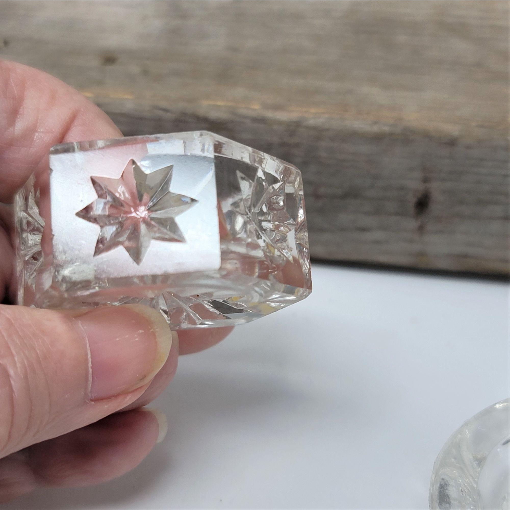 Vintage Salt Dishes Cellars Crystal Clear Detailed Design
