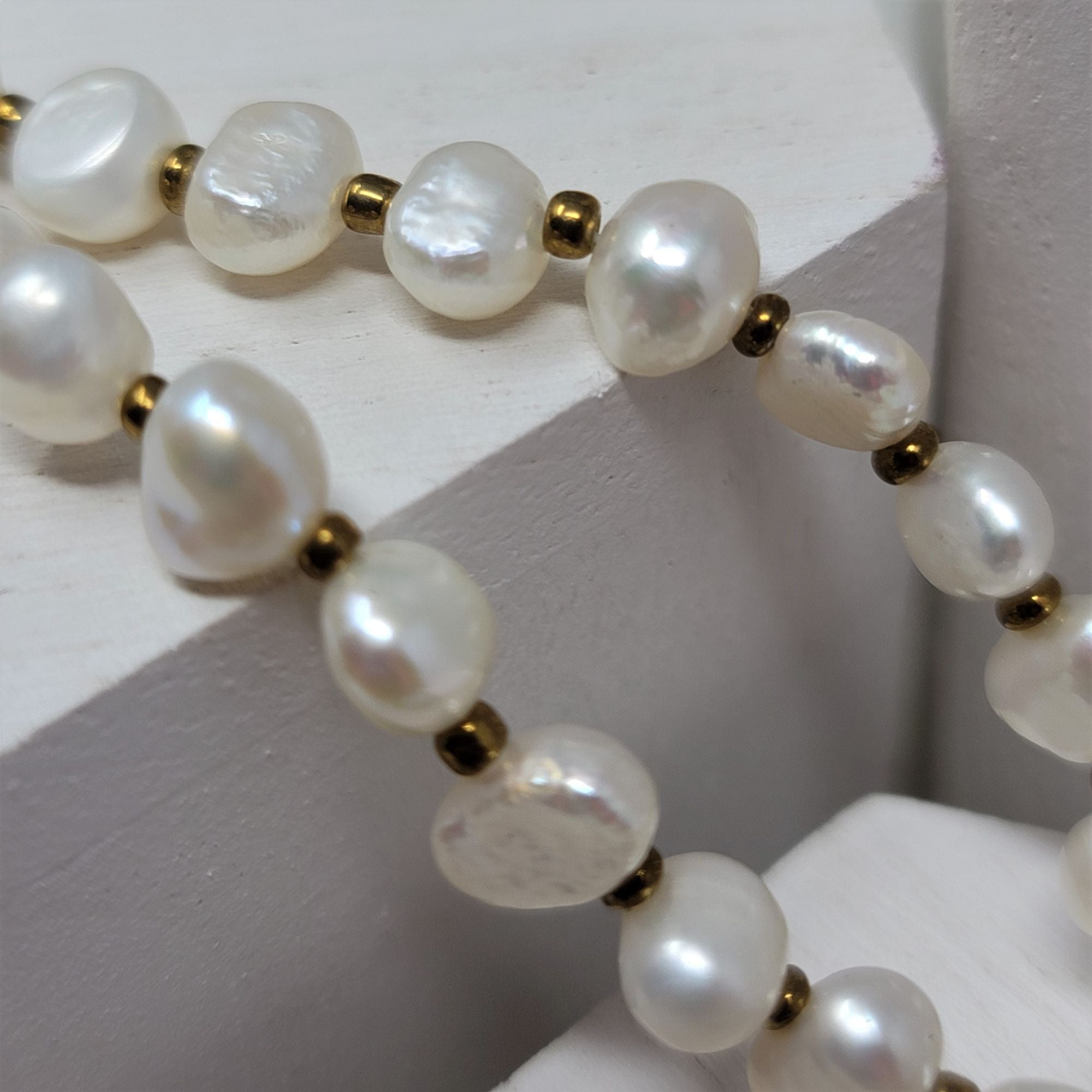 Modern Necklace Freshwater Pearls & Glass Beads