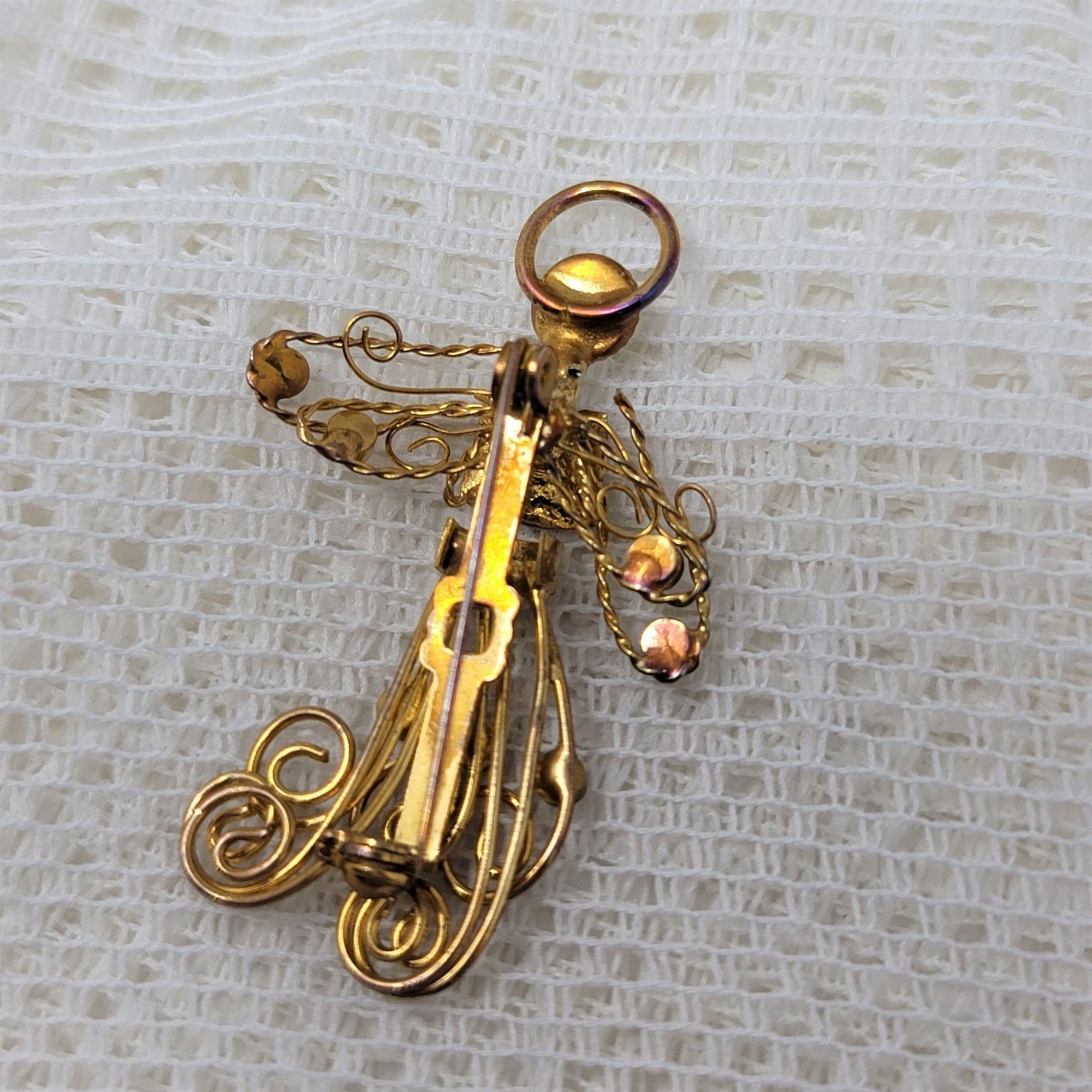 Gold Wired Little Angel Pin Brooch Sweet