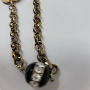Chico's Heavy Gold Link & Glass Necklace 40" long