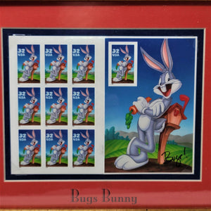 Bugs Bunny Pane of Ten (1998) Stamps Framed & Matted 1998